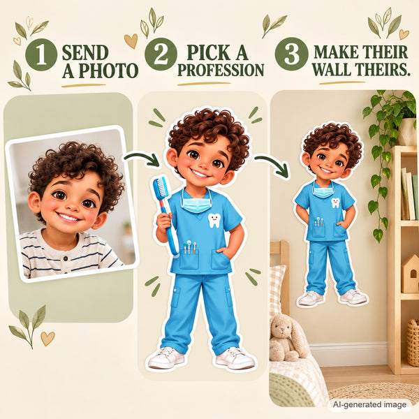 Personalized Dentist Wall Decal from Photo, Dream Job Sticker, image 15