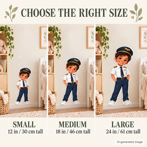 Personalized Pilot Wall Decal from Photo, Dream Job Sticker, image 16