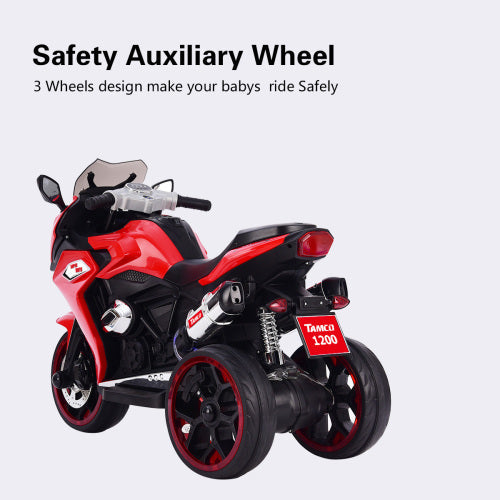 Kids' 12V Electric Motorcycle with Light-Up Training Wheels
