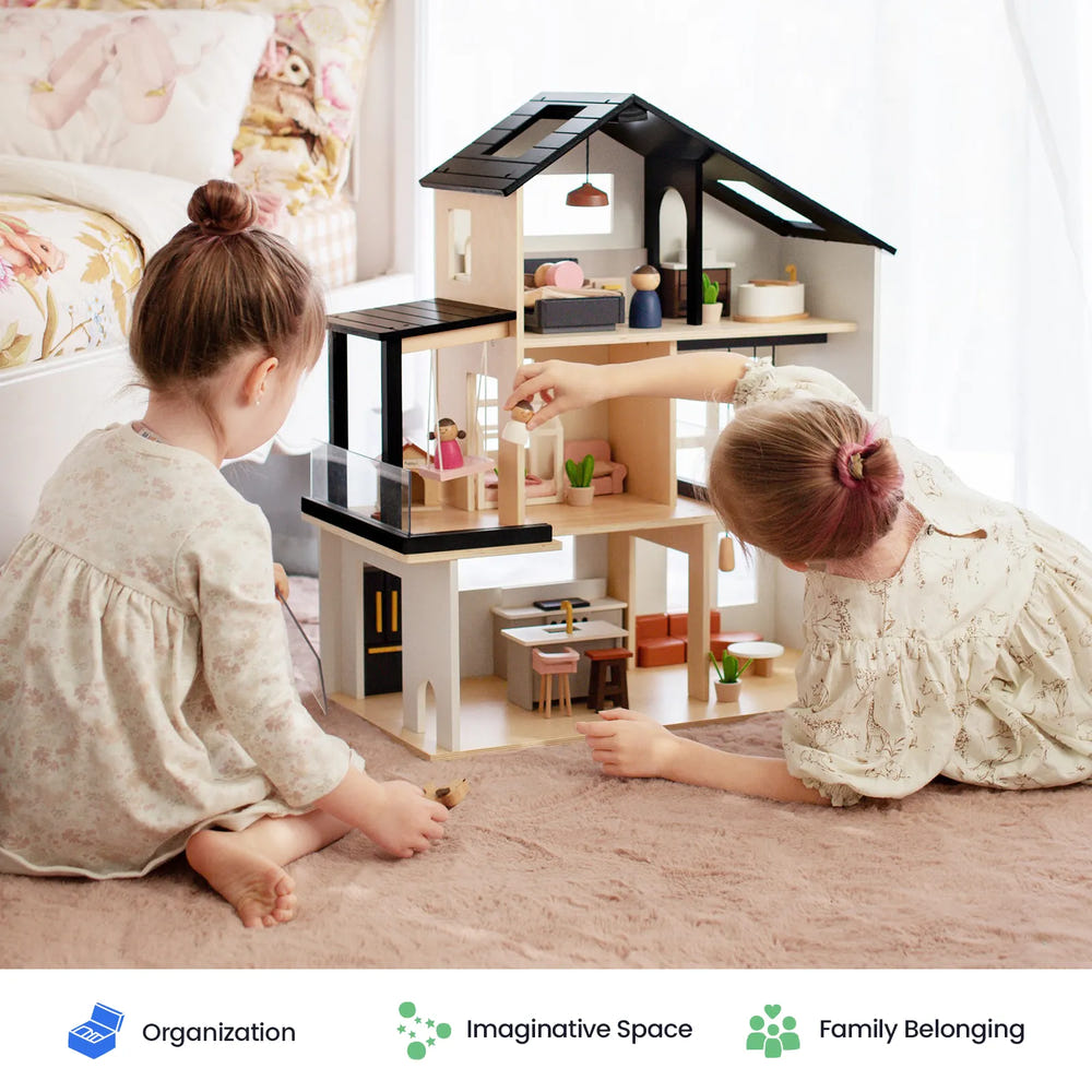 Tiny Land® Sweetwood Edge Dollhouse - charming wooden dollhouse for imaginative play, perfect for young children.