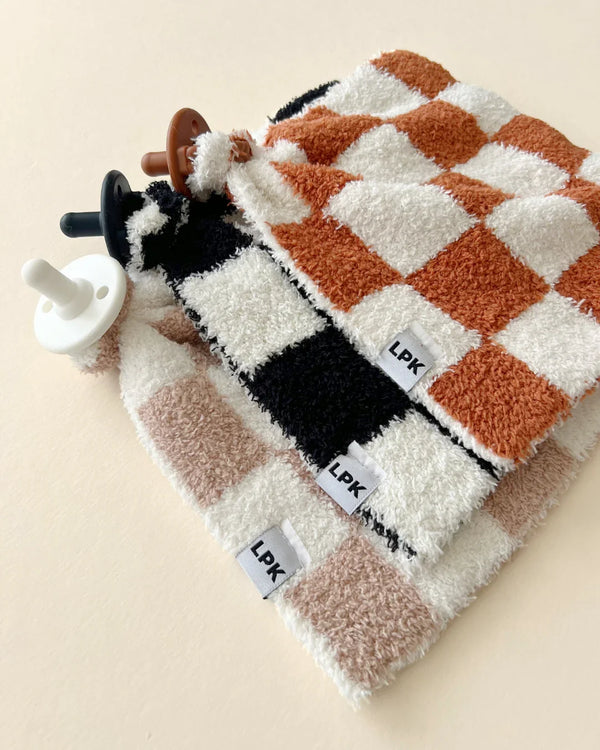Checkered Plush Lovey | Copper - MOOGCO Baby