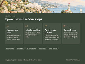 Watercolor Coastal Train Wall Mural, image 9