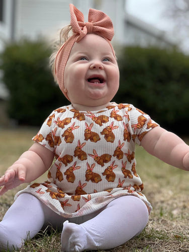Easter Bunny Baby Dress - Adorable spring outfit for infants featuring a cute bunny design. Perfect for Easter celebrations!