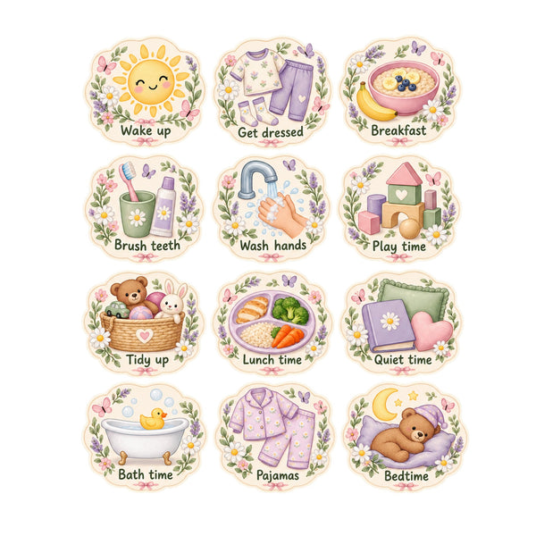 Flower Garden Daily Routine Wall Decals, Set of 12, image 2