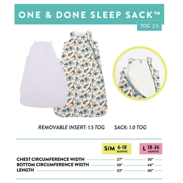 One & Done Sleep Sack - Colorful Hearts - Organic Cotton for Newborns