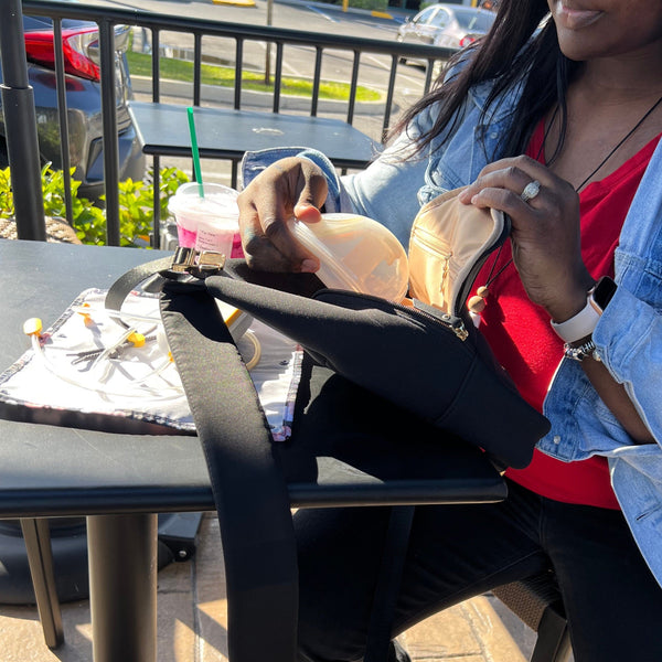 Sarah Wells Allie Sling Pump Bag – Neoprene Crossbody with Insulated Pocket – Fits Wearable & Portable Pumps