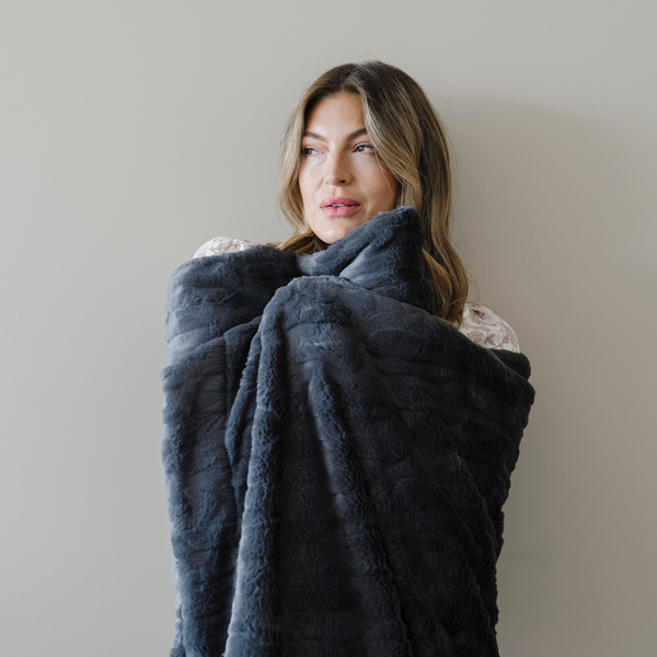 PATTERNED FAUX FUR THROW BLANKETS