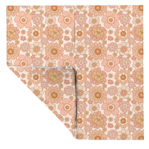 Blooms Vegan Leather Play Mat in a stylish design, perfect for baby playtime and tummy time.