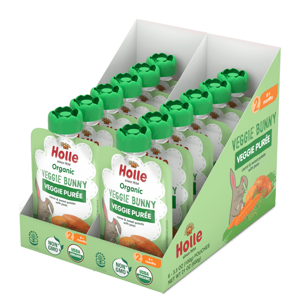 Holle Baby Food Pouches - Organic Veggie Puree - Veggie Bunny