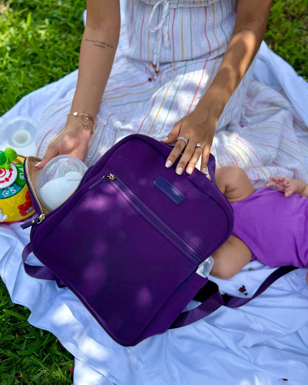 Sarah Wells Fifi Mini Breast Pump Bag – 13" Neoprene Backpack for Wearable Pumps – Insulated, Lightweight, Washable