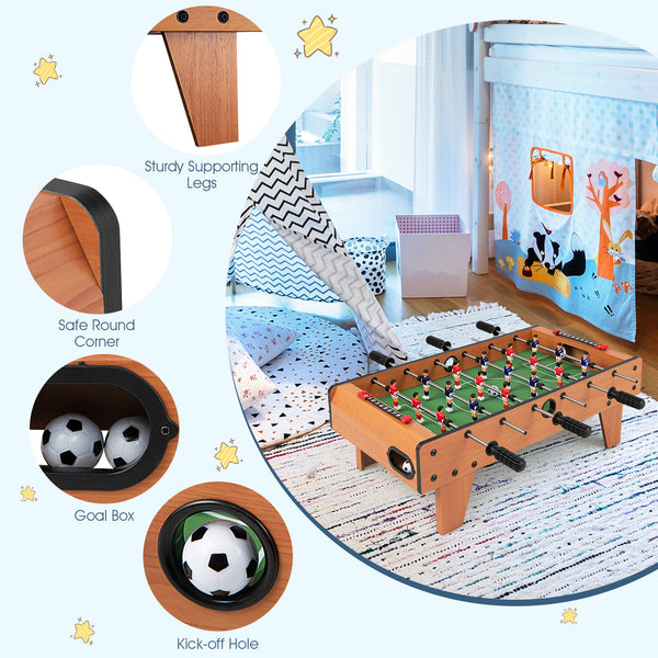 27 Inch Indoor Competition Game Foosball Table with Legs for Kids & Family