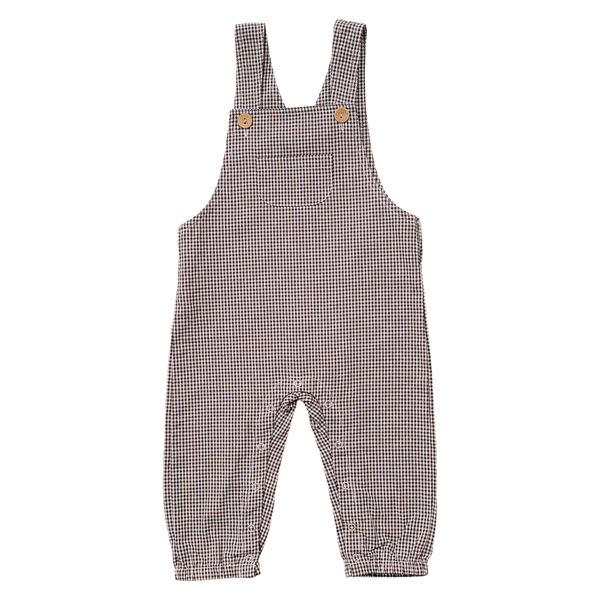 Brown Plaid Overalls