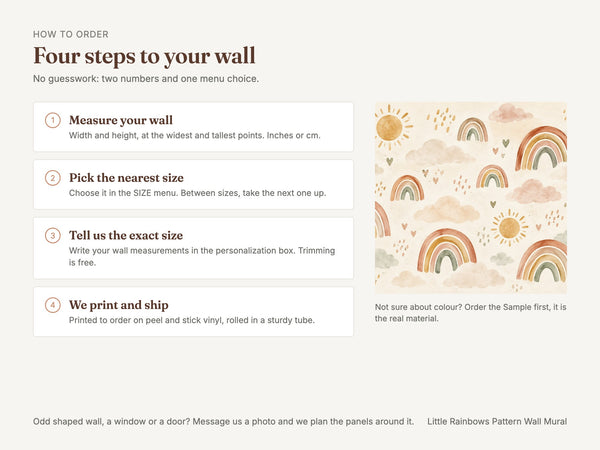 Watercolor Little Rainbows Pattern Wall Mural, image 5
