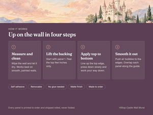 Watercolor Hilltop Castle Fairy Tale Wall Mural, image 9