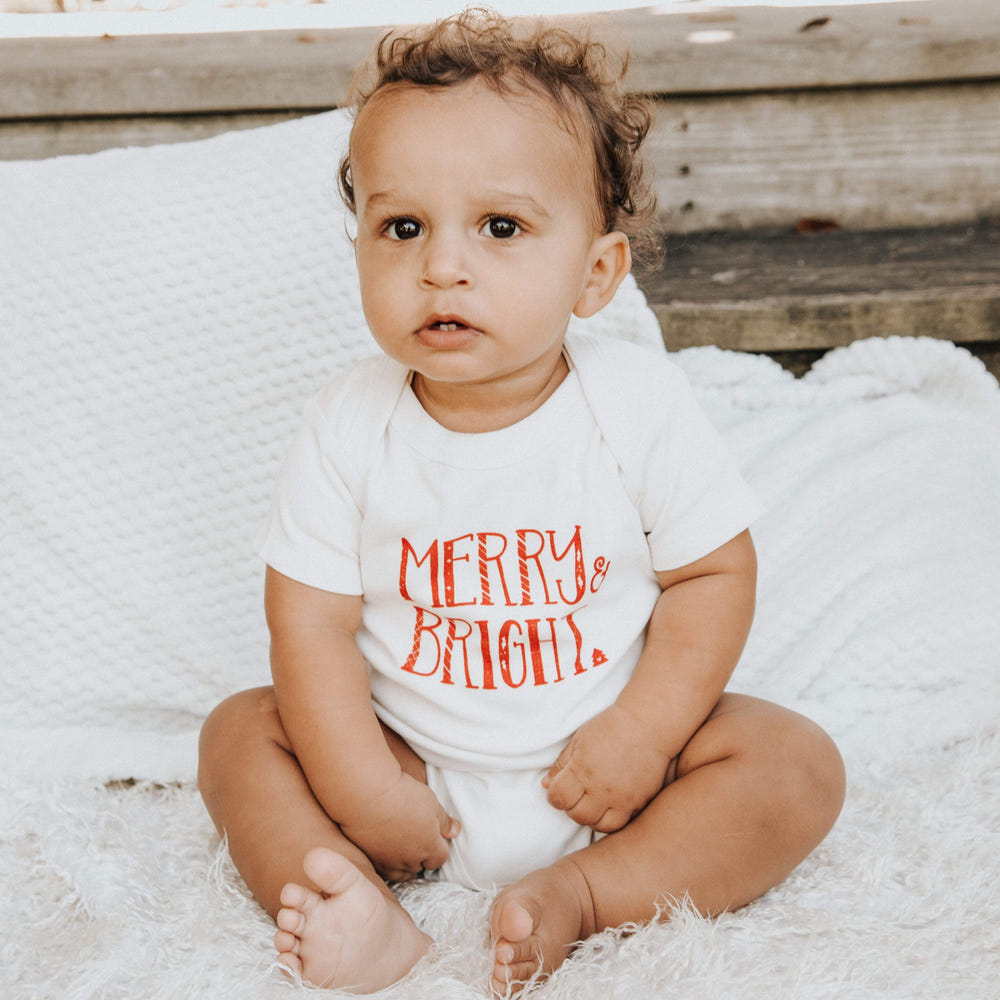 Holiday graphic bodysuit set for babies, 4 pack plus 1 free, perfect for festive occasions.