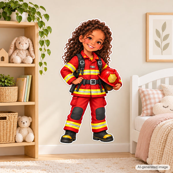 Personalized Firefighter Wall Decal from Photo, Dream Job Sticker, image 5