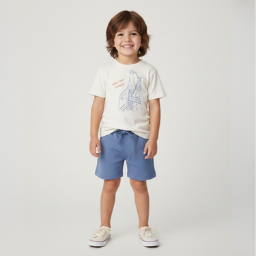 Organic Graphic Tee & Shorts Set - New York
