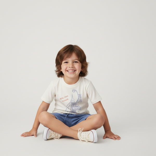 Organic Graphic Tee & Shorts Set - New York