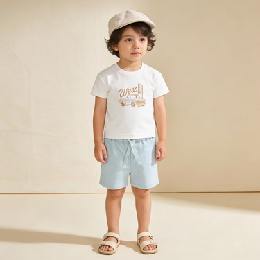 Organic Graphic Tee & Shorts Set - Wild West