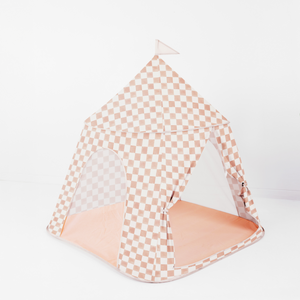 Checker Toffee Play Tent for babies, showcasing a cozy design from angle 2, perfect for imaginative play.