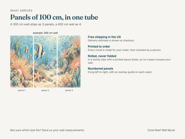 Watercolor Coral Reef Ocean Wall Mural, image 8