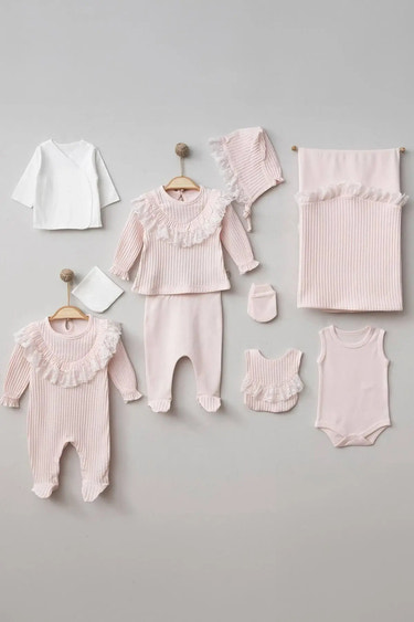 Lina Newborn Baby Girl Coming Home Set (10 pcs)