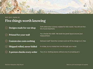 Watercolor Rainbow Meadow Bunny Wall Mural, image 10