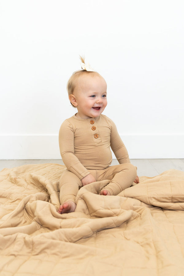 Tan Infant 2-Piece Bamboo Set