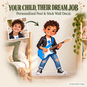 Personalized Musician Wall Decal from Photo, Dream Job Sticker, image 2