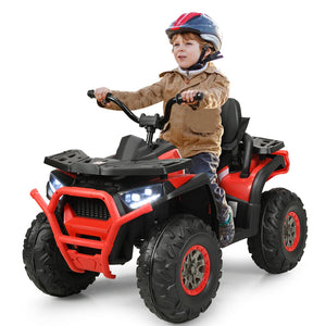 12V kids electric ATV quad with MP3, LED lights, and rugged design for outdoor fun - angle view 14.