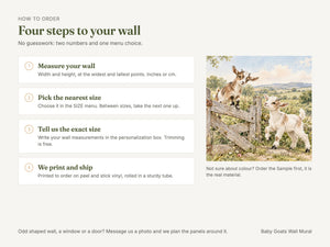 Watercolor Baby Goats Farm Wall Mural, image 6