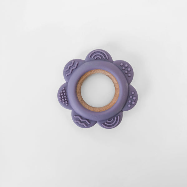 Garden Party Teether Collection - Silicone & Beechwood Flower