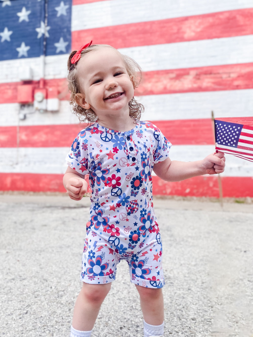 Liberty - Henley Short Sleeve Romper