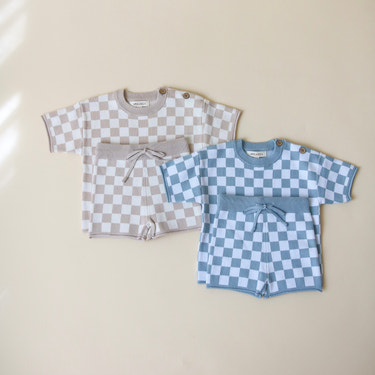 Checker Knit Set - MOOGCO Baby
