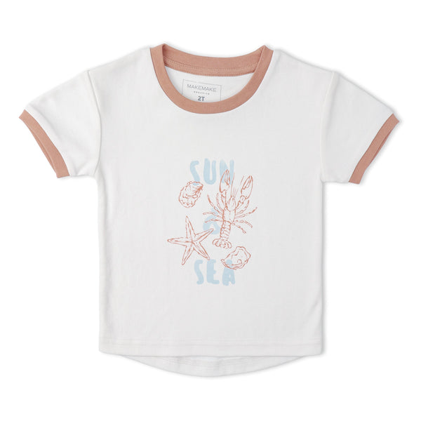 Organic Graphic Tee & Shorts Set - Beach Day