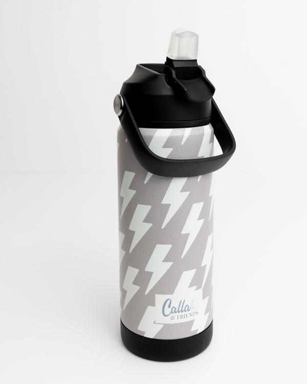 Kyler Tumbler - Bolts: Stylish food storage for babies, perfect for on-the-go meals and snacks. Angle 3 view.