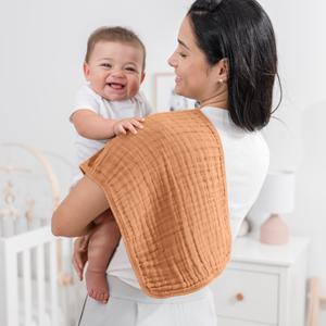 Muslin Burp Cloths in Caramel