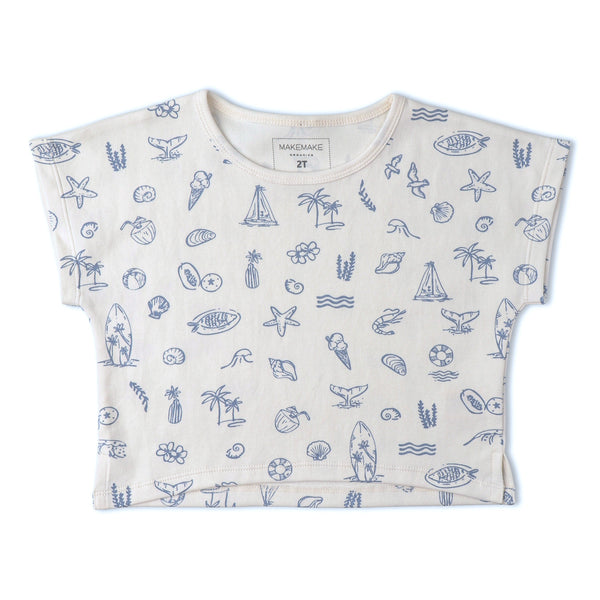 Organic Drop Shoulder Tee & Shorts Set - Coastal