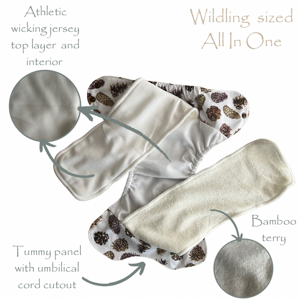 Wildling (newborn) Cloth Pocket Diaper - Woodland Whimsy