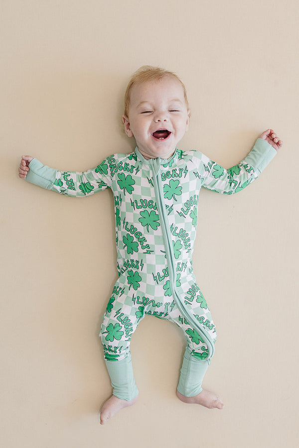 Bamboo Zip Romper | Lucky Shamrock