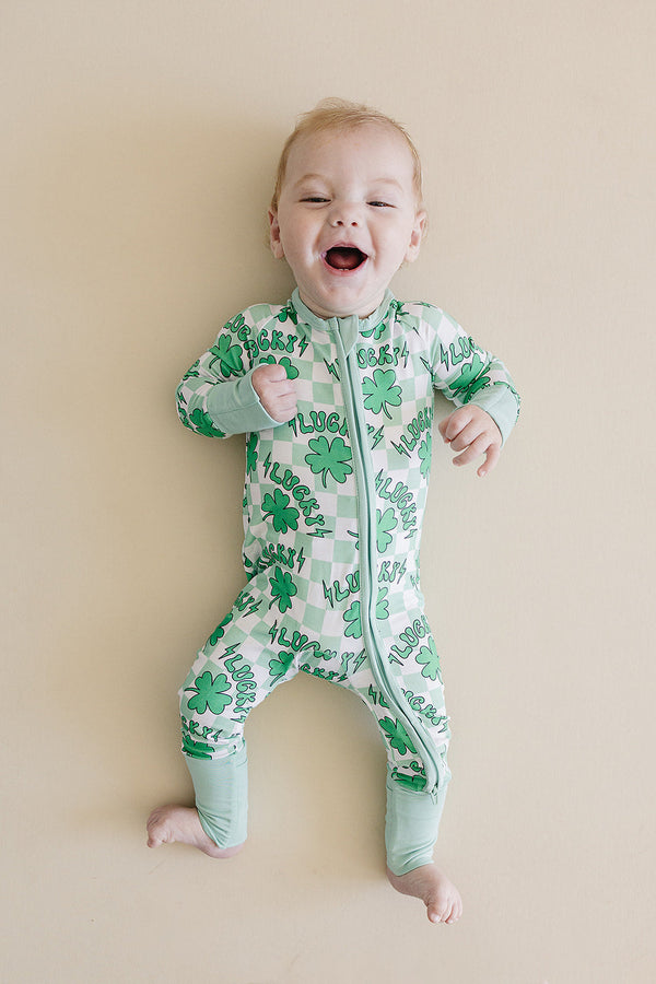 Bamboo Zip Romper | Lucky Shamrock