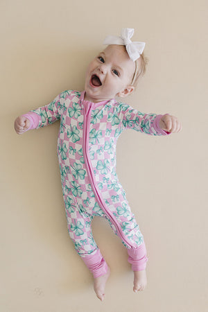 Bamboo Zip Romper | Shamrock & Bows