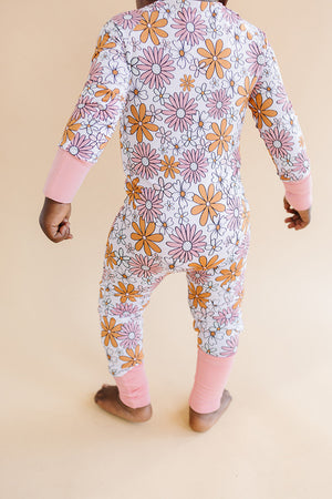 Bamboo Zip Romper | Retro Garden - MOOGCO Baby