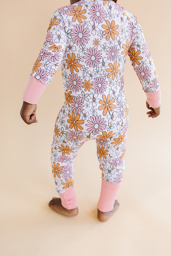 Bamboo Zip Romper | Retro Garden - MOOGCO Baby