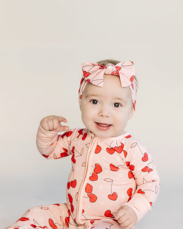 Bamboo Headband | Cherry Heart - MOOGCO Baby