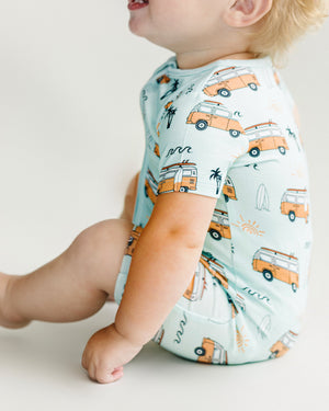 Bamboo Shorty Romper | Retro Beach