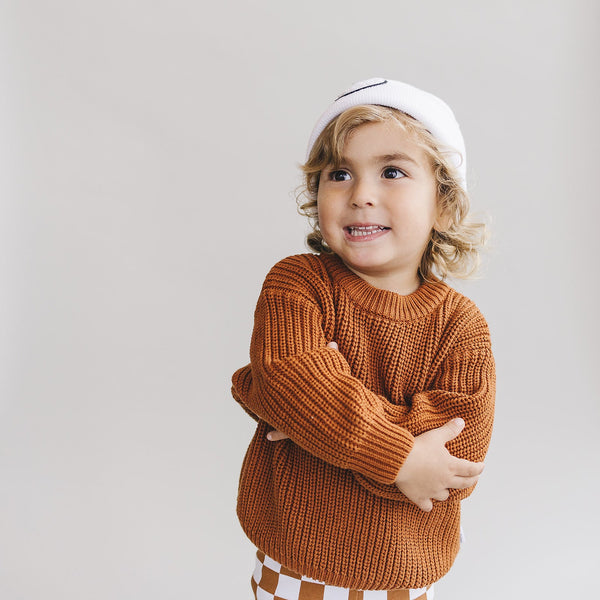 Chunky Knit Sweater | Rust - MOOGCO Baby