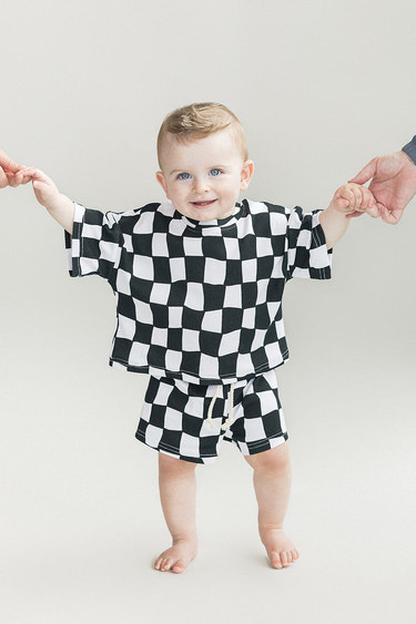 Shorts Set | Wavy Checkered - MOOGCO Baby