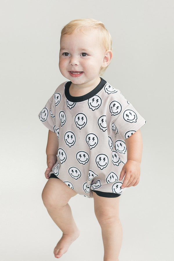 Short Sleeve Bubble Romper | Electric Drippy