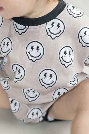 Short Sleeve Bubble Romper | Electric Drippy